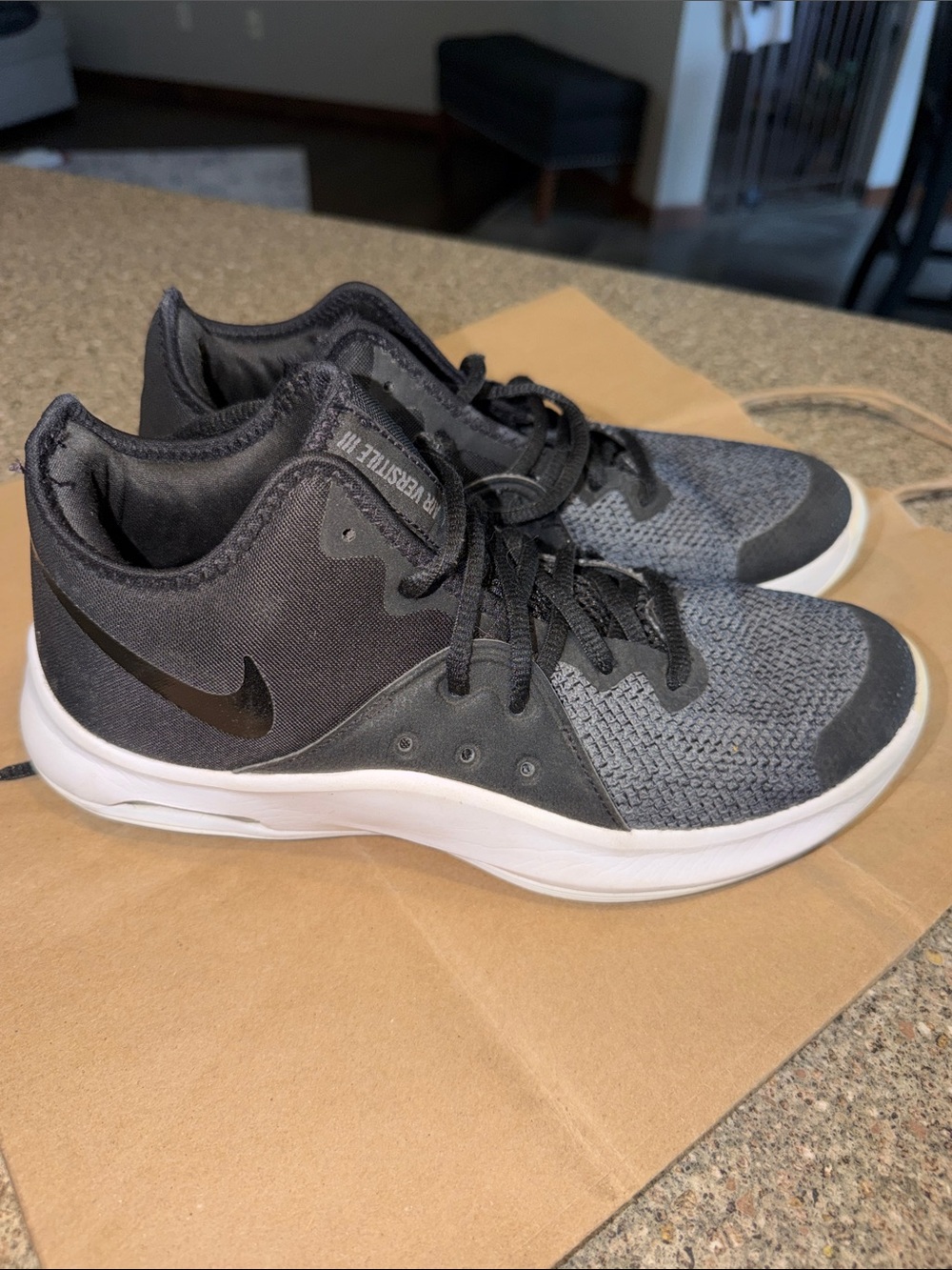 Nike Grey and Black Low-Top Sneakers